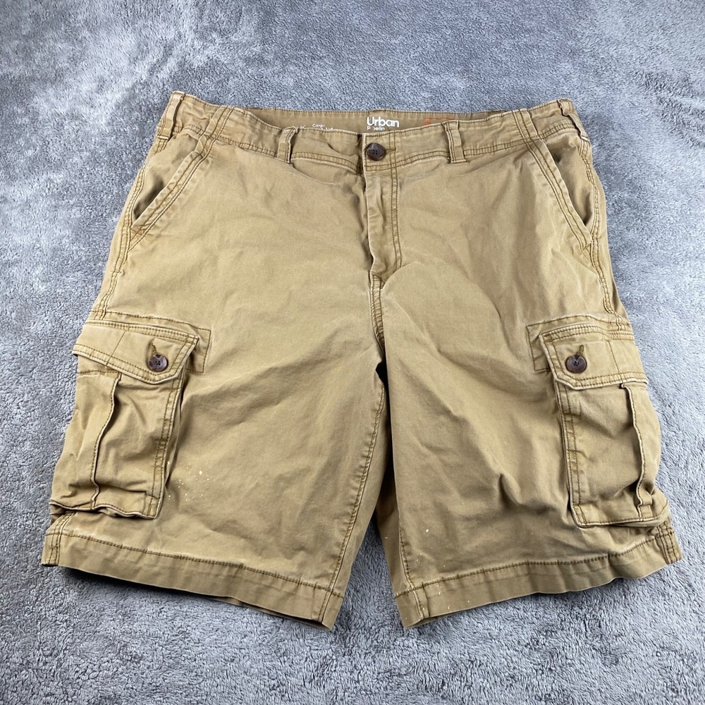 Urban Pipeline Super Flex Cargo Shorts Mens Size 40 Khaki Cotton Utility